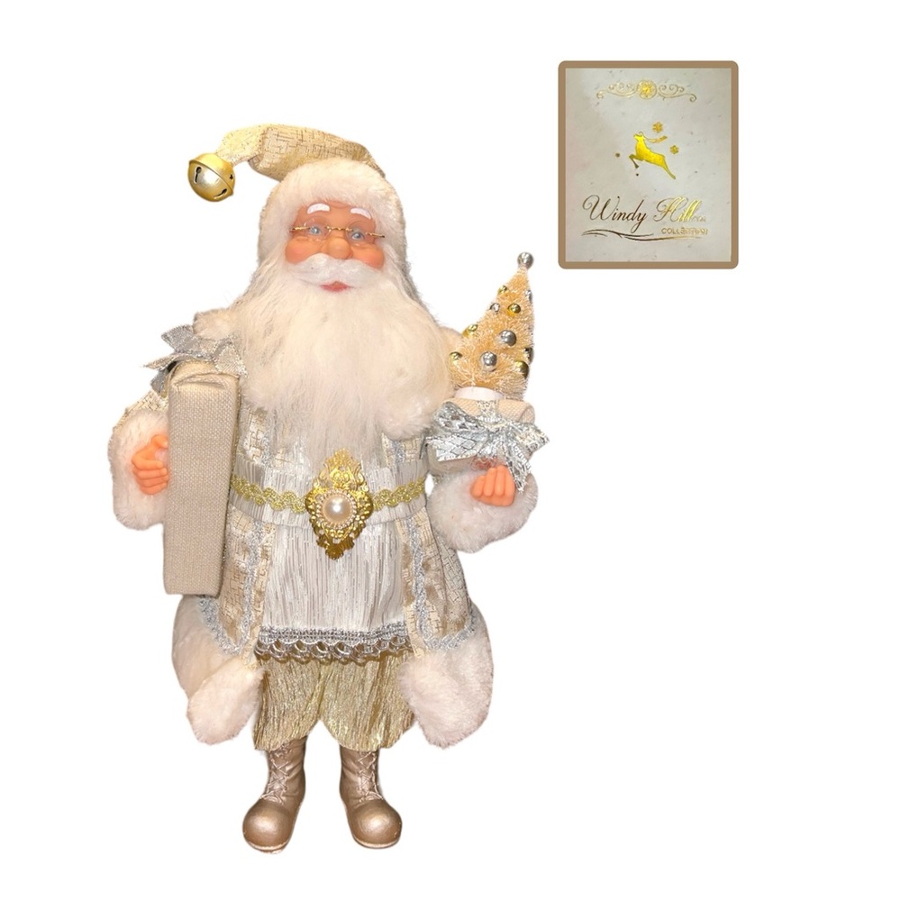 Windy Hill white champagne gold silver Santa 16” in inch
